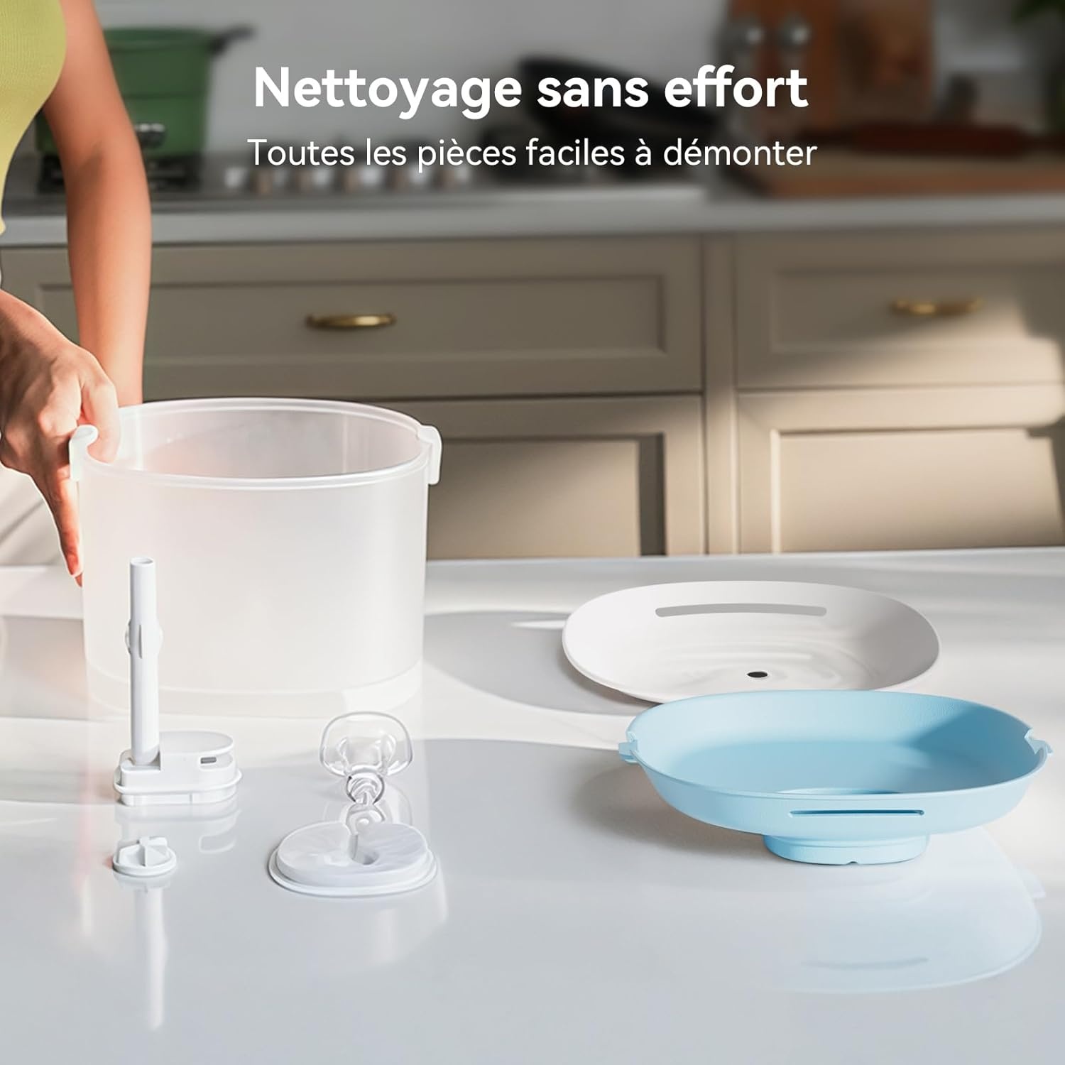 Cheerble Kattenfontein, 2 liter, zonder pomp, drinkfontein voor katten met bewegingsmelder, BPA-vrij, 23 dB ultralicht, eenvoudige reiniging, waterfontein voor katten en kleine dieren (Elfin E1)