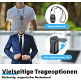 4K Actiecamera, duim actiecamera, klein formaat, overal te monteren, kleine lichaamscamera met veerclip, draagbare vlogging, handsfree POV-opname, helmcam voor fietsen, motorfiets (4K-128G)