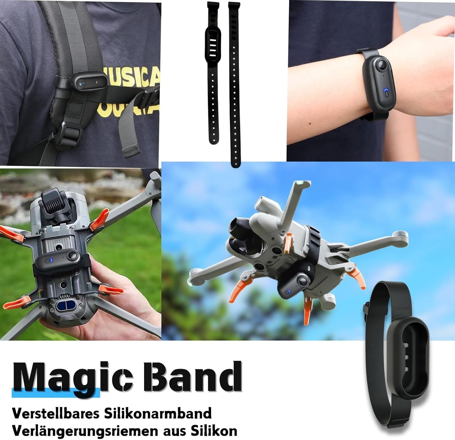4K Actiecamera, duim actiecamera, klein formaat, overal te monteren, kleine lichaamscamera met veerclip, draagbare vlogging, handsfree POV-opname, helmcam voor fietsen, motorfiets (4K-128G)
