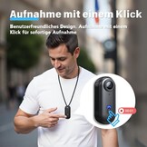 4K Actiecamera, duim actiecamera, klein formaat, overal te monteren, kleine lichaamscamera met veerclip, draagbare vlogging, handsfree POV-opname, helmcam voor fietsen, motorfiets (4K-128G)