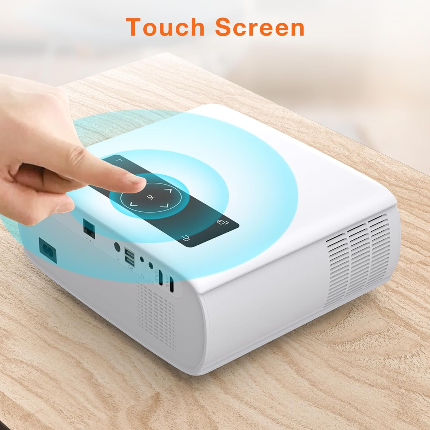 HOPVISION Beamer, Full HD 1080p, 15000 Lux, 5G WiFi Bluetooth, 4K ondersteund, thuisbioscoop, video, compatibel met thuis/outdoor, tv-stick, HDMI, USB, X-box, iOS/Android