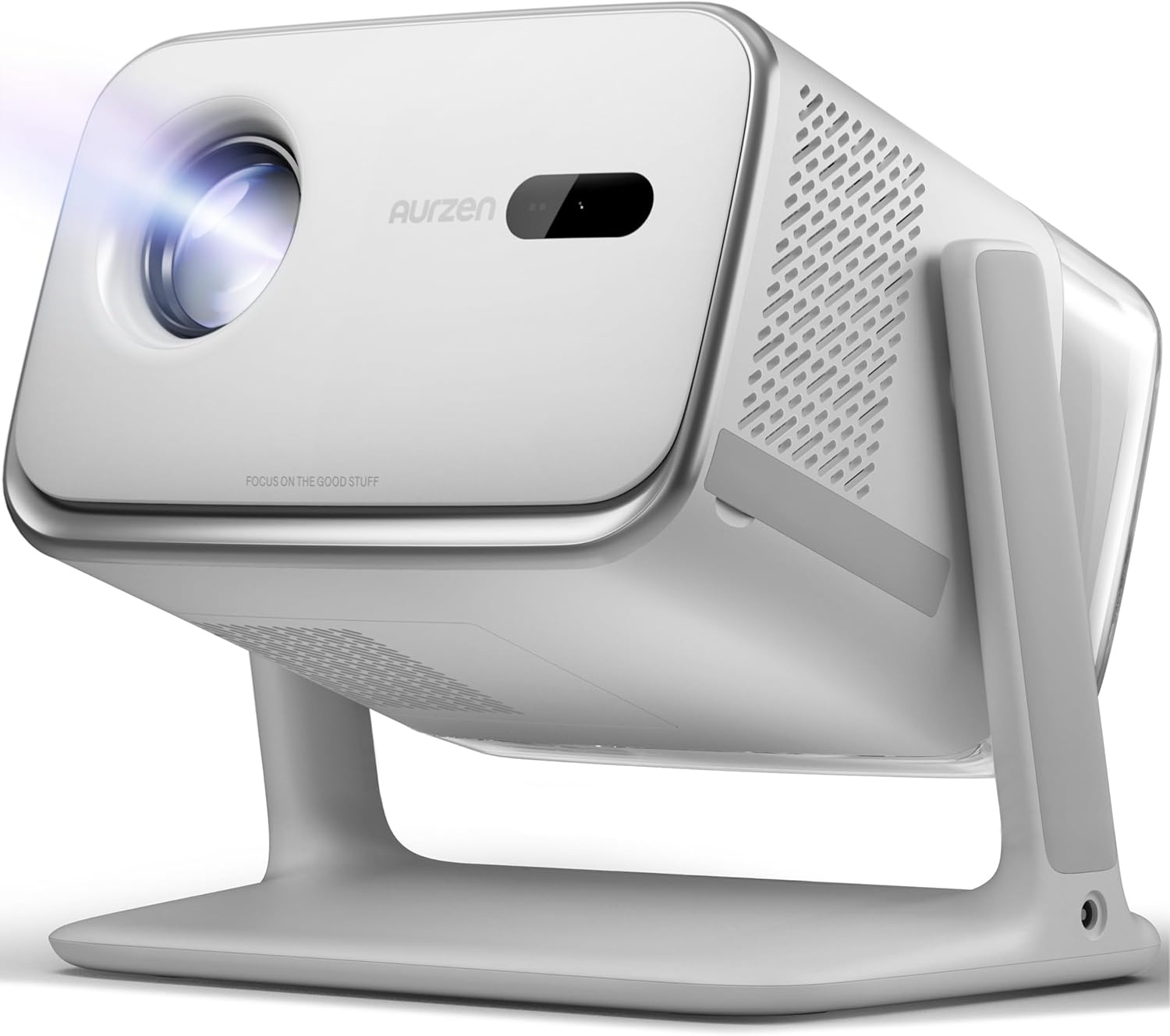 Aurzen BOOM mini Google TV Smart Projector, 4K ondersteund, 500 ANSI Lumens, WiFi, Bluetooth, Dolby Audio, Grijs