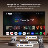 Aurzen BOOM mini Google TV Smart Projector, 4K ondersteund, 500 ANSI Lumens, WiFi, Bluetooth, Dolby Audio, Grijs