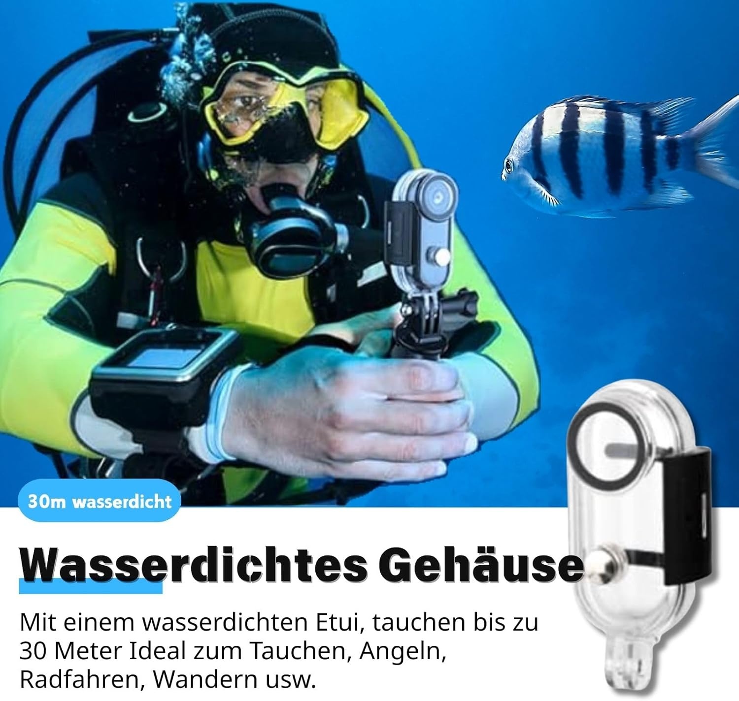 4K Actiecamera, duim actiecamera, klein formaat, overal te monteren, kleine lichaamscamera met veerclip, draagbare vlogging, handsfree POV-opname, helmcam voor fietsen, motorfiets (4K-128G)