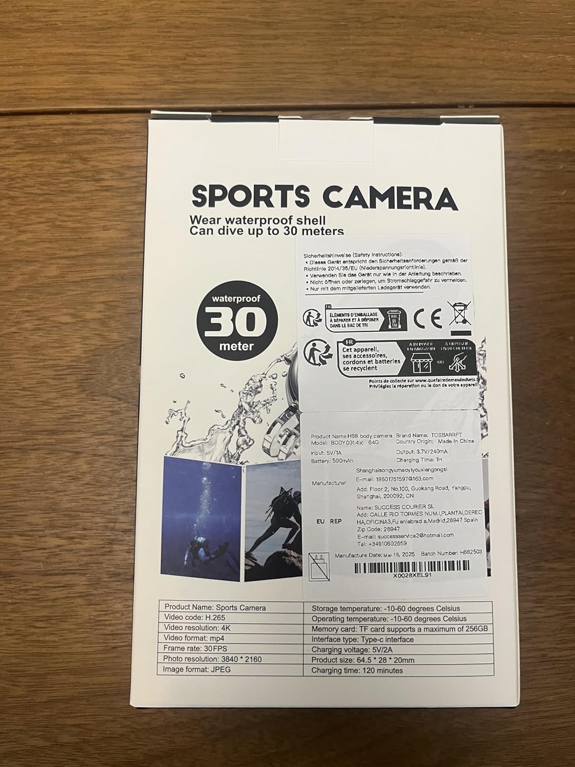 Bodycam Zwart 4K 64GB | Waterdicht 30m | 43% Korting