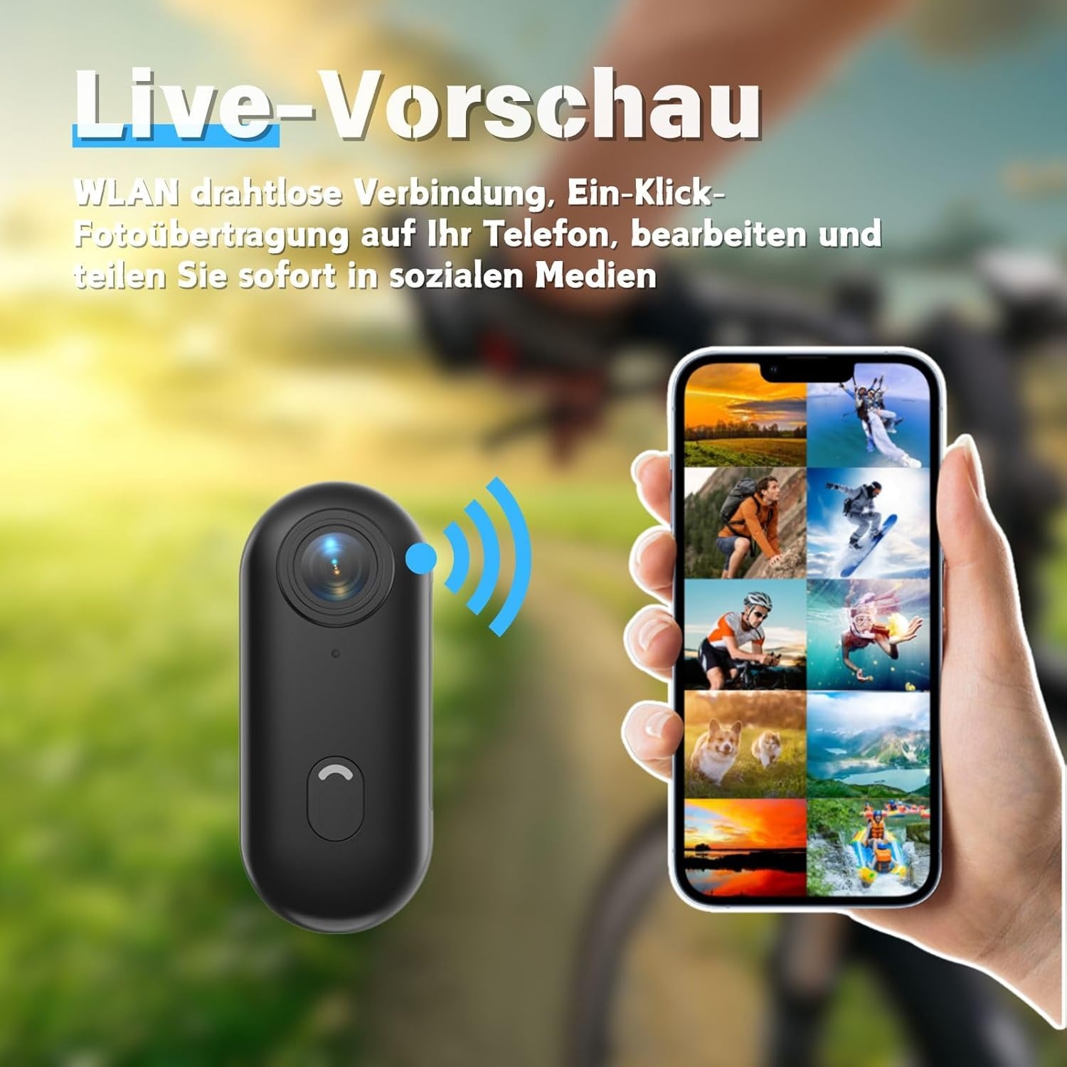4K lichaamscamera's met audio- en videotracking, waterdichte 4K-lichaamscamera, magnetisch en met 360° clip, 120 minuten batterij voor fietsen, wandelen met dieren (4K-P-64G)
