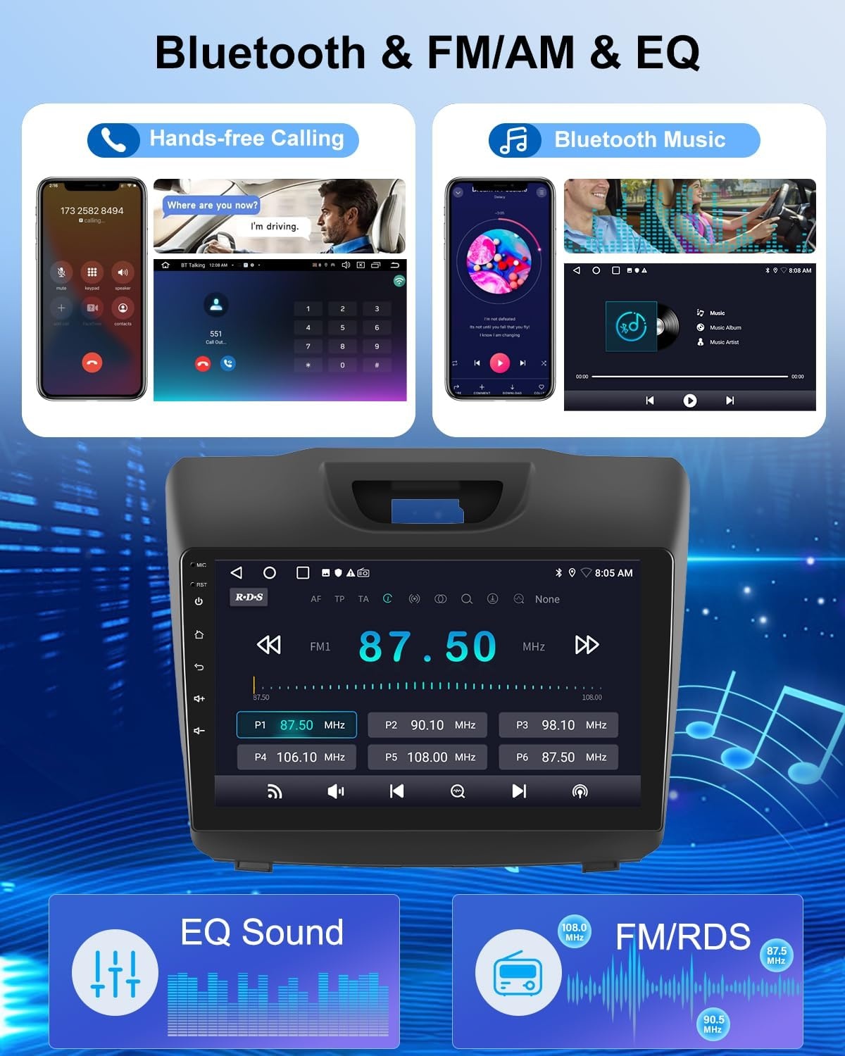 Android Autoradio 2G+64GB voor Isuzu MU-X/D-MAX 2015-2018 met Draadloze CarPlay & Android Auto