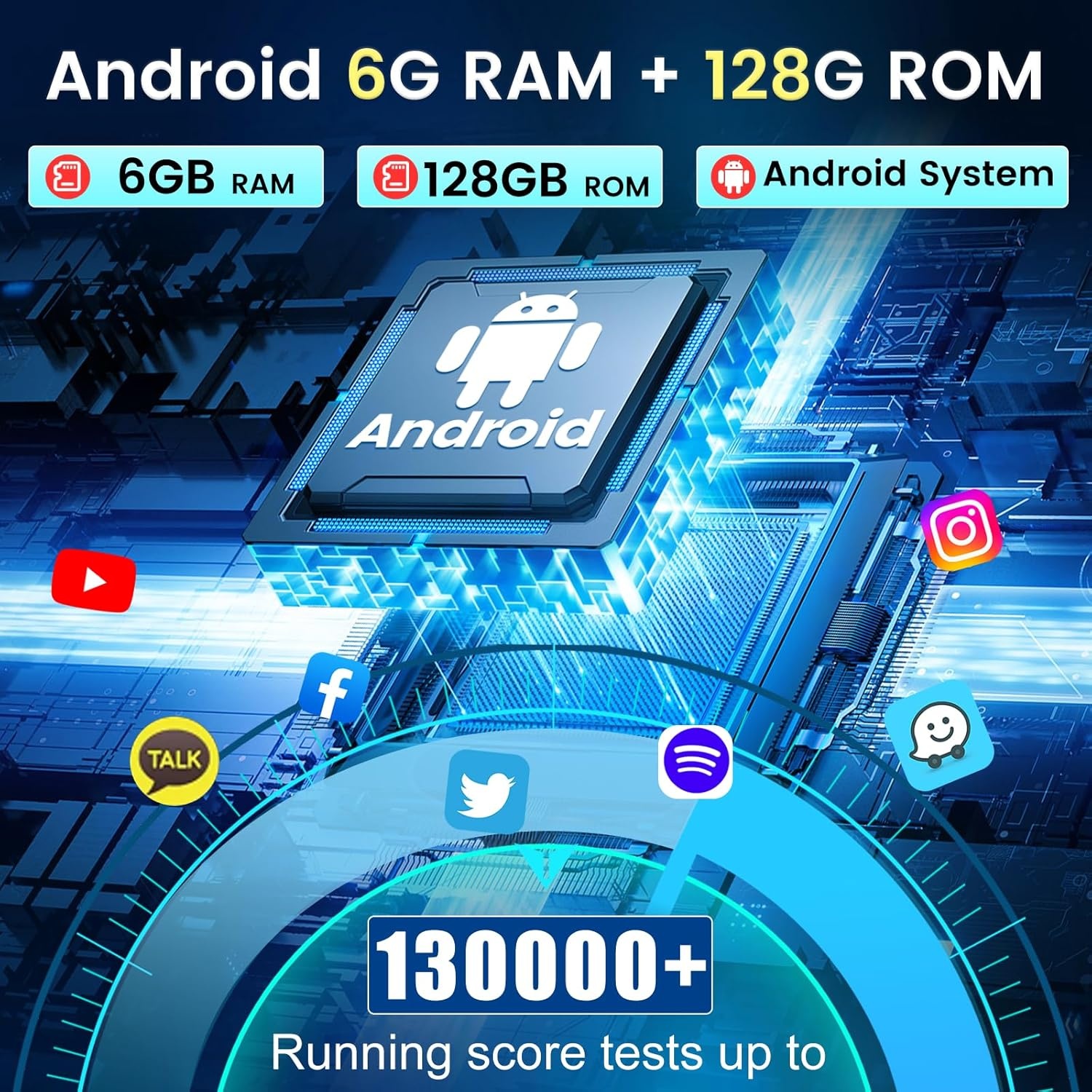 NHOPEEW 8 Core 6+128G autoradio voor Peugeot 107 / Citroen C1 / Toyota Aygo 2004-2014 - 10,1 inch Android autoradio met Carplay en Android Auto, WiFi, GPS, DSP FM RDS + achteruitrijcamera