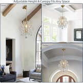 BESTIER Moderne gouden kroonluchter kristal regendruppels verlichting plafondlamp eetkamer badkamer slaapkamer woonkamer 1 E27 noodzakelijke lamp d32 cm x h 40 cm