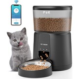 PUPPY KITTY Voederautomaat voor katten en honden, 2,4 G wifi, intelligente kattenvoer-automaat met roestvrijstalen kom voor droogvoer, app-bediening, spraakopname, 1 - 10 maaltijden per dag