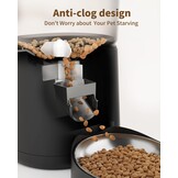 PUPPY KITTY Voederautomaat voor katten en honden, 2,4 G wifi, intelligente kattenvoer-automaat met roestvrijstalen kom voor droogvoer, app-bediening, spraakopname, 1 - 10 maaltijden per dag