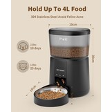 PUPPY KITTY Voederautomaat voor katten en honden, 2,4 G wifi, intelligente kattenvoer-automaat met roestvrijstalen kom voor droogvoer, app-bediening, spraakopname, 1 - 10 maaltijden per dag