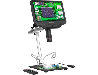 Andonstar AD409 Pro HDMI digitale microscoop, 10,1 inch soldeermicroscoop, 300X USB elektronische microscoopcamera voor professioneel PCB-solderen, printplaat, ondersteunt Windows-pc