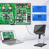 Andonstar AD409 Pro HDMI digitale microscoop, 10,1 inch soldeermicroscoop, 300X USB elektronische microscoopcamera voor professioneel PCB-solderen, printplaat, ondersteunt Windows-pc