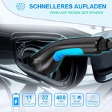 Type 2 oplaadkabel, 6 m, 16 A, 3-fasen, type 2, laadkabel, 11 kW, met tas voor EV elektrische auto's, type 2, voor E-auto, EV/PHEV-laadkabel, E-auto-oplaadkabel, elektrische auto, type 2, compatibel met elke elektrische auto