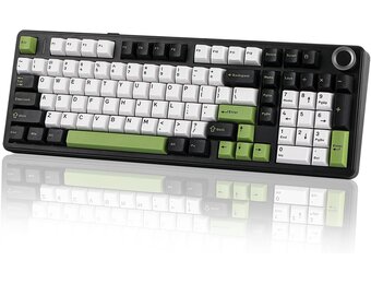 EPOMAKER X Aula F99 PRO Draadloos Gaming Mechanisch Toetsenbord 96% Zwart Wit Groen met 8000mAh Batterij en Draaiknop