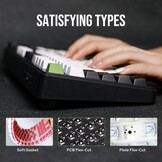 EPOMAKER X Aula F99 PRO Draadloos Gaming Mechanisch Toetsenbord 96% Zwart Wit Groen met 8000mAh Batterij en Draaiknop