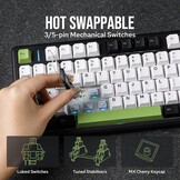 EPOMAKER X Aula F99 PRO Draadloos Gaming Mechanisch Toetsenbord 96% Zwart Wit Groen met 8000mAh Batterij en Draaiknop