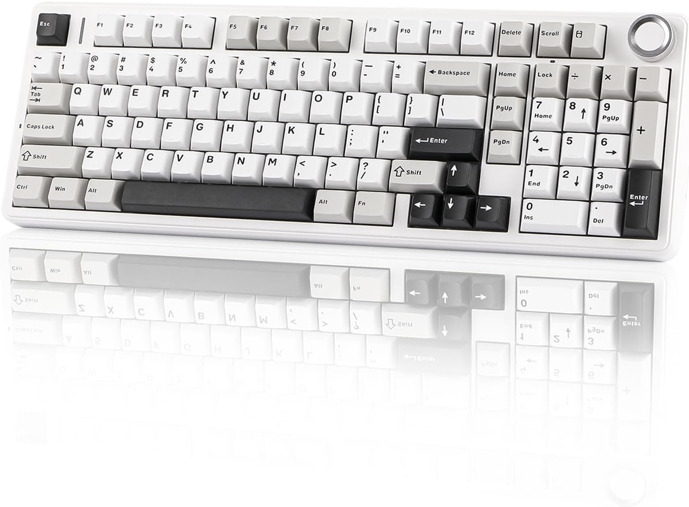 EPOMAKER X Aula F99 PRO Draadloos Gaming Mechanisch Toetsenbord 96% Zwart Wit Groen met 8000mAh Batterij en Draaiknop