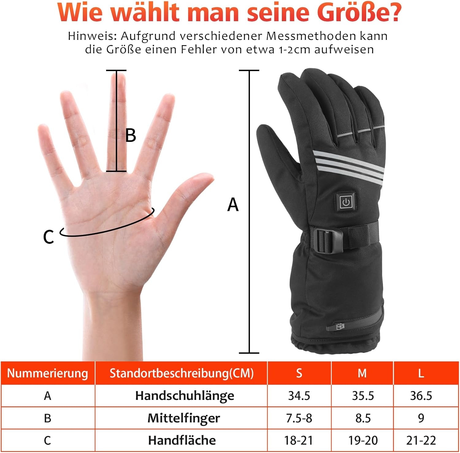 Verwarmde handschoenen, verwarmde handschoenen voor dames en heren, accu verwarmde handschoenen met 7,4 V 3200 mAh, 3 warmtestanden, winter, winddicht, touchscreen, skihandschoenen voor motorfiets, fiets, skiën