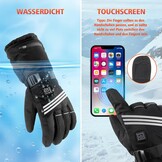 Verwarmde handschoenen, verwarmde handschoenen voor dames en heren, accu verwarmde handschoenen met 7,4 V 3200 mAh, 3 warmtestanden, winter, winddicht, touchscreen, skihandschoenen voor motorfiets, fiets, skiën
