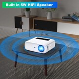 Native 1080p Full HD beamer, 10.000L thuisbioscoop, videobeamer met 150.000 uur, ondersteunt 4K 350'' display multimedia beamer voor smartphone/pc/laptop/PS4/tv-stick/EXCEL/PPT