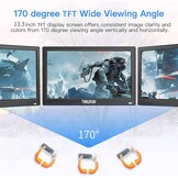 13,3 Inch Draagbare Monitor Screen 1366x768 LED Mini Display van HDMI/VGA/BNC/AV/VESA/Ondersteuning Compatibel met PC Raspberry Pi Windows 7/8/10