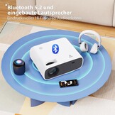 2025 high-performance projector, compatibel met Switch en PS5 zonder vertraging, projector met wifi en bluetooth, 20.000 lumen, 4K-compatibel, Full HD-resolutie 1080P, hoge helderheid