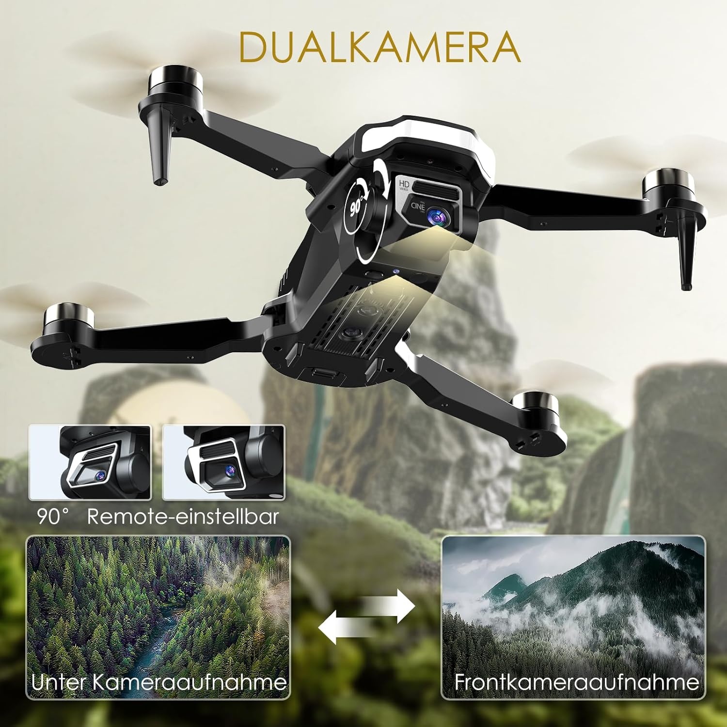 Drone A68 Beginners | 2K HD | 36 min Vlucht | Zwart | 46% Korting