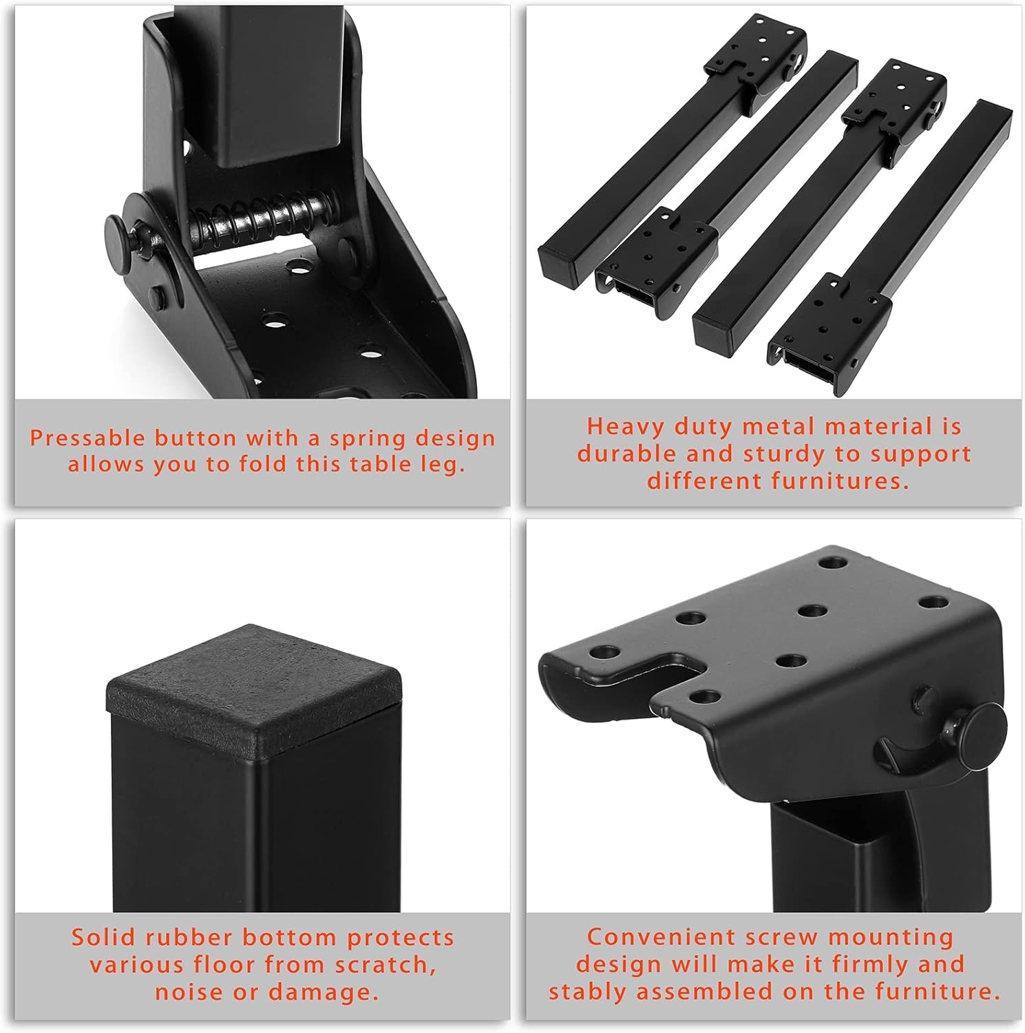 Klaptafelpoten IJzer 25cm - 4 Stuks - Nu met 28% Korting!