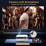 Draagbare Beamer Full HD 1080P, 4K, 9500 Lumen - 54% Korting