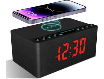 Digitale Wekkerradio met Draadloze Oplader & FM Radio - 28% Korting