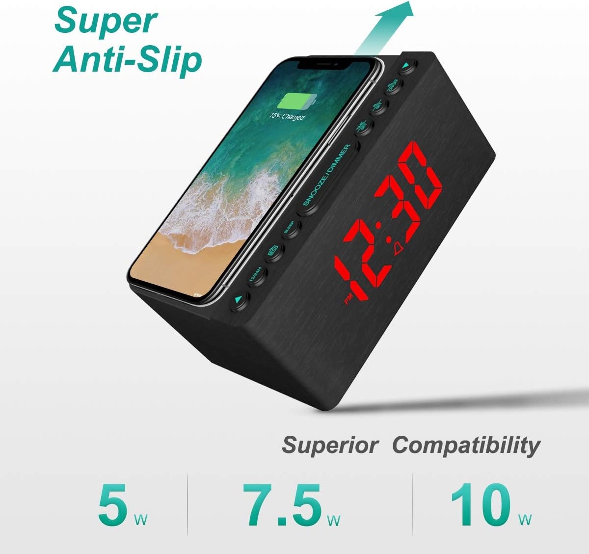 Digitale Wekkerradio met Draadloze Oplader & FM Radio - 28% Korting