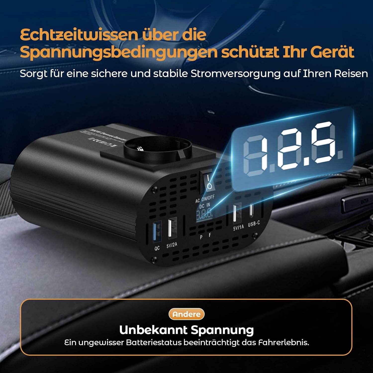 300W Auto-omvormer 12V -> 220V met 30W USB-C & Snellader - 33% Korting!