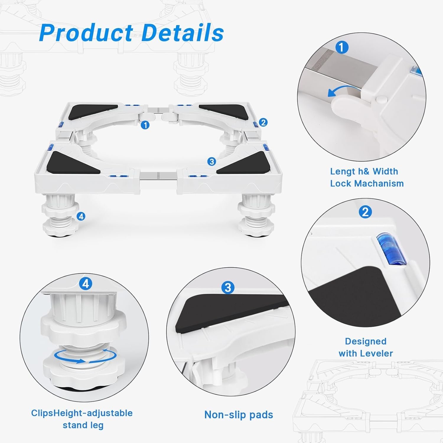 Wasmachine & Koelkast Sokkel (33% Korting) - Antitrilling, Wit
