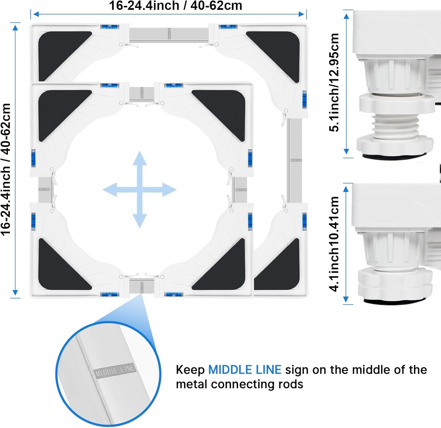 Wasmachine & Koelkast Sokkel (33% Korting) - Antitrilling, Wit