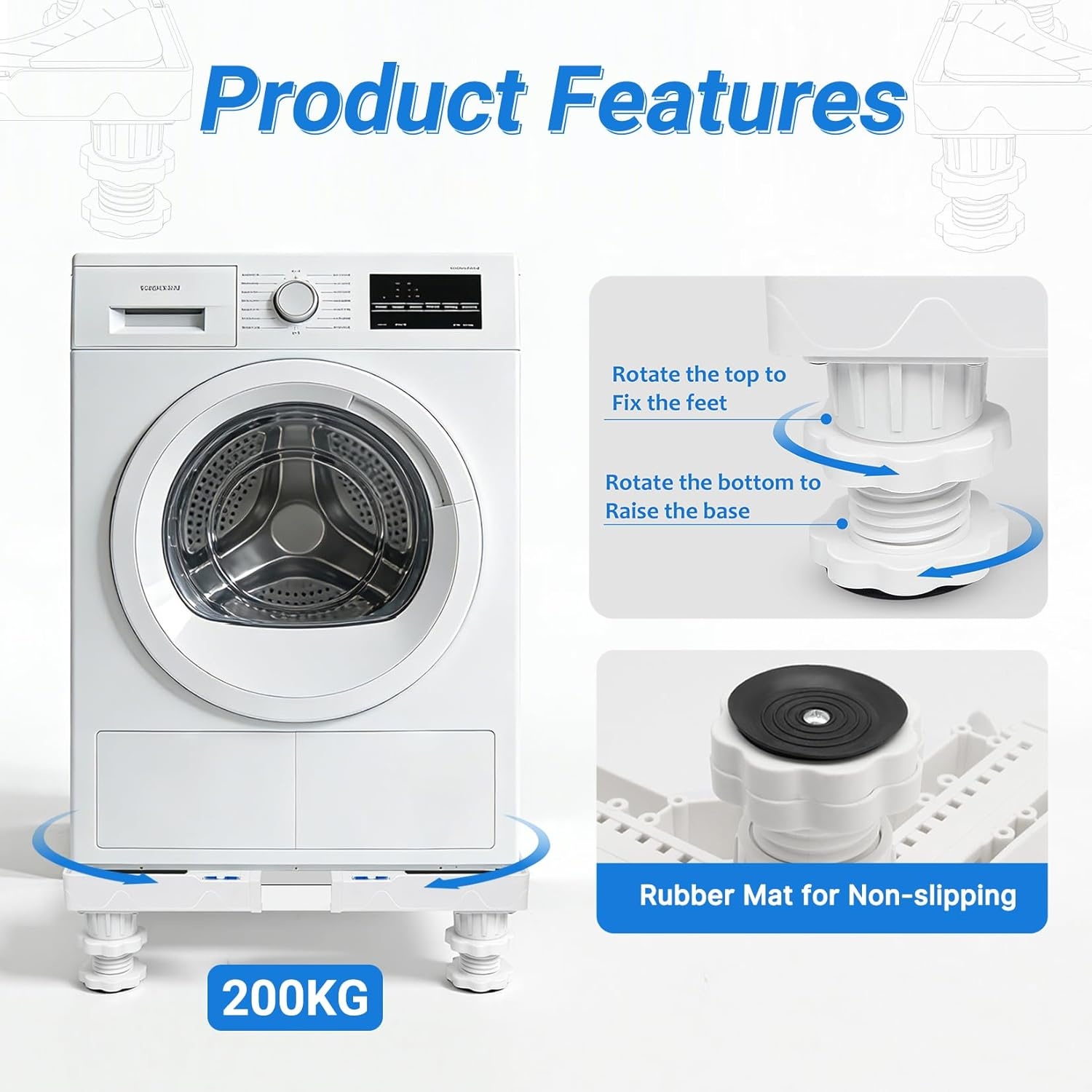 Wasmachine & Koelkast Sokkel (33% Korting) - Antitrilling, Wit