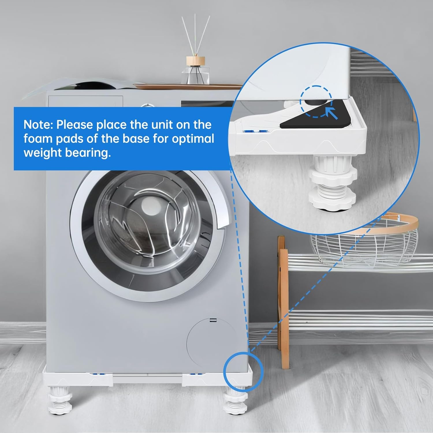Wasmachine & Koelkast Sokkel (33% Korting) - Antitrilling, Wit