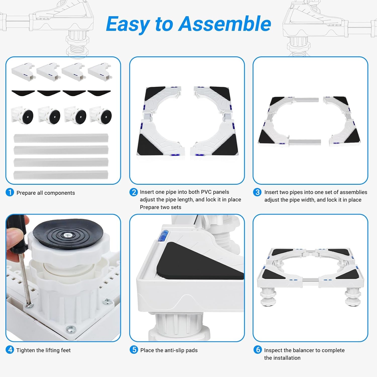 Wasmachine & Koelkast Sokkel (33% Korting) - Antitrilling, Wit