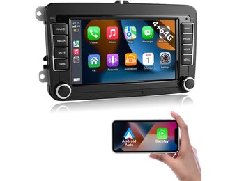 Essgoo Android 14 Autoradio met 7" Touchscreen, CarPlay & Android Auto voor VW Golf, Polo, Passat, Seat