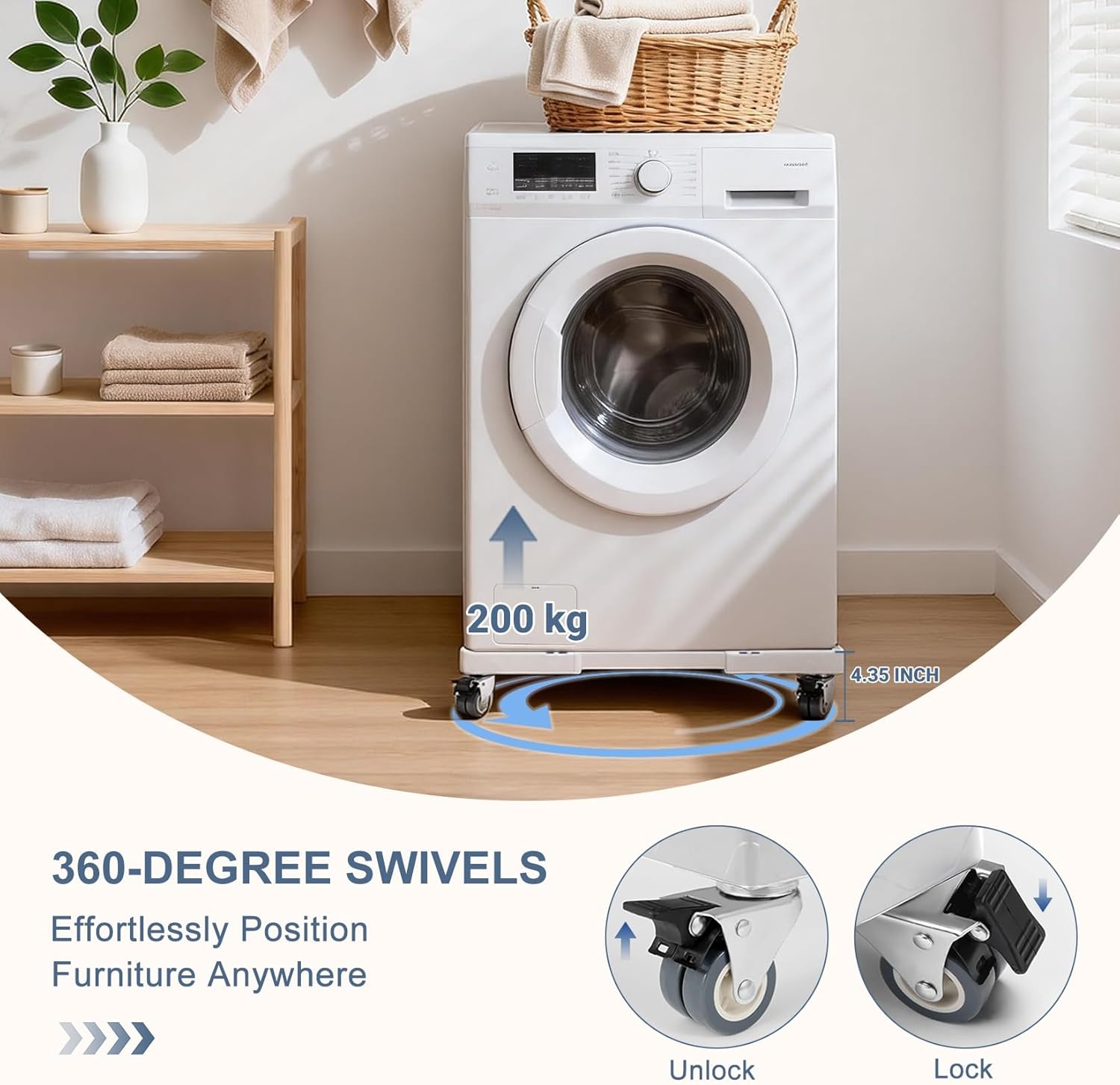 Wasmachineonderstel met wielen - 53% korting