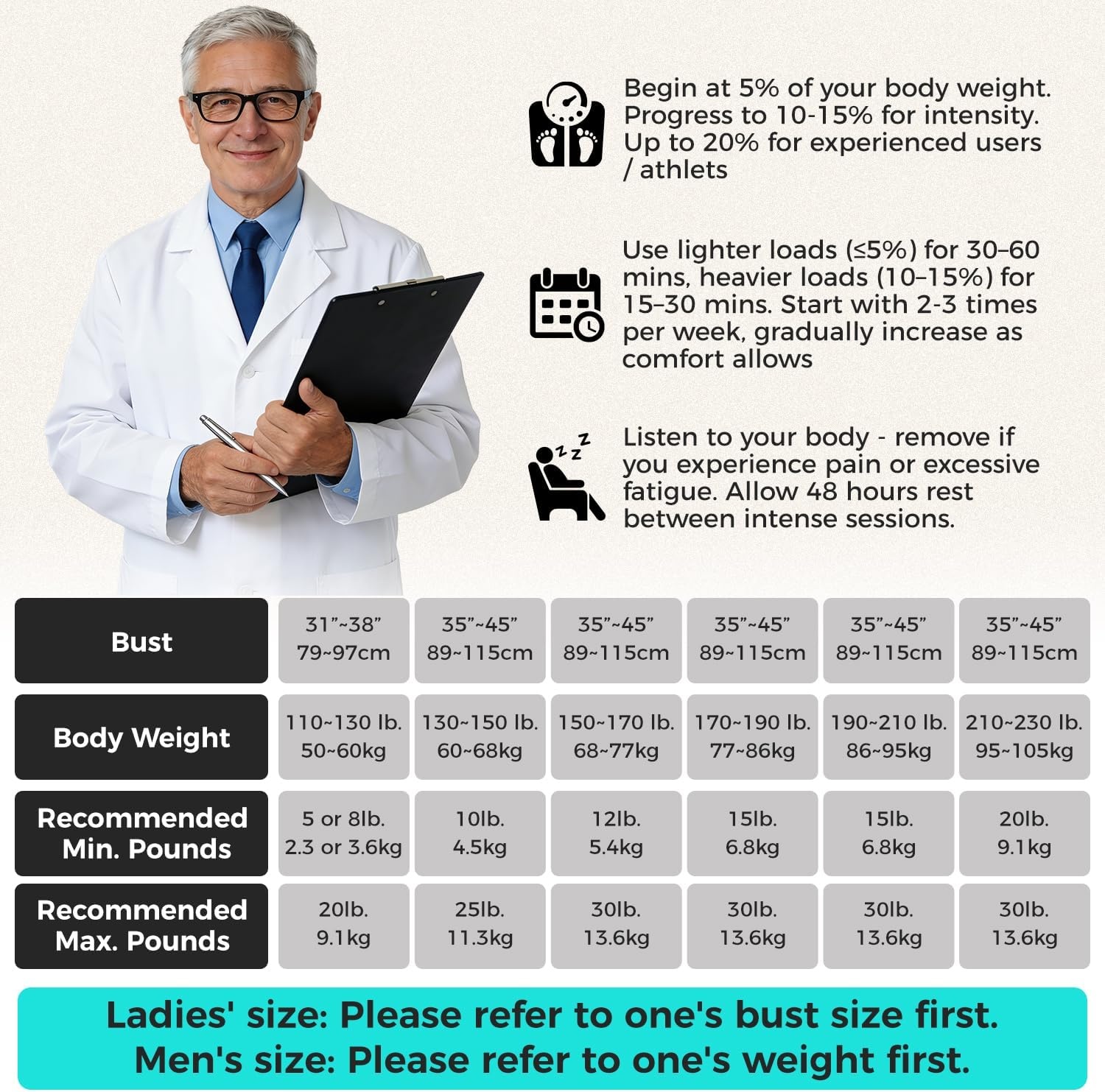 BAGAIL Verzwaarde Vest Dames (5-30 lbs) - 34% Korting!