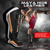 BEAST RAGE Kickboks Scheenbeschermers Goud - 33% Korting!