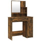 Kaptafel met Spiegel - Gerookt Eiken - 75% Korting!