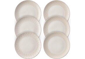 Dinerborden Set van 6 - Vintage Wit Keramiek (26.7cm) - 41% Korting!