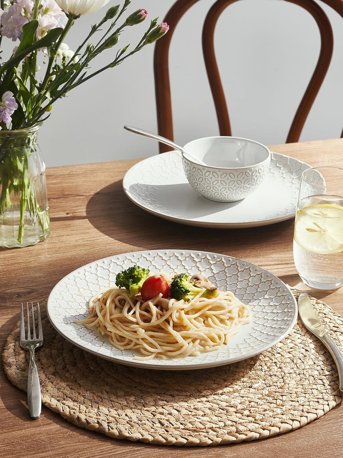 Set Dinerborden (6 stuks) - Vintage Wit - 29% Korting