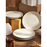 Set Dinerborden (6 stuks) - Vintage Wit - 29% Korting