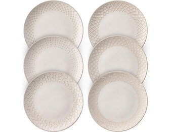 Set van 6 Vintage Witte Diner Borden (incl. 29% Korting)