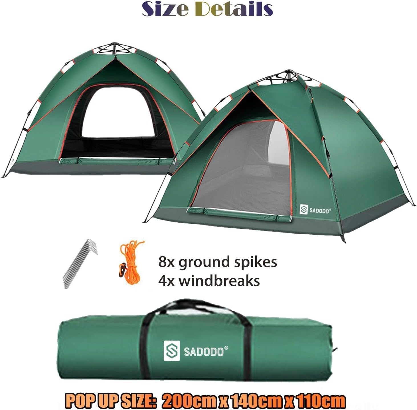 Sadodo Pop-up Tent: Waterdicht, Snel Opgezet (52% Korting!)