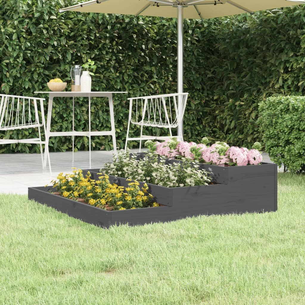 VidaXL Plantenbak Grenenhout Grijs (107x107x27cm) - 34% Korting!